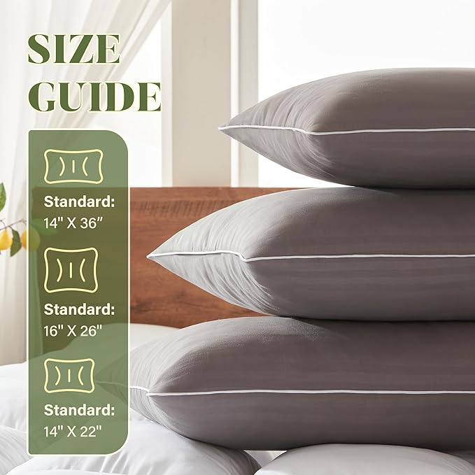 Memory Foam 16 x 26 Inch Throw Pillow Insert, Premium Lumbar Pillow Insert for Decorative Throw Pillow, Living Room, Couch and Sofa, 16 x 26 Inch, Gray