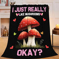 Red Mushroom Blanket for Girls Women Boys Men Adults Kids Soft Cozy Fleece Mushrooms Lovers Throw Blankets Gifts Warm Flannel Plush Lightweight Decor for Couch Bed Sofa 50"X40"