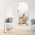 DUMOS Full Length Mirror 64"x21" Full Body Floor Mirror for Bedroom or Cloakroom, Can Stand Alone, Hang or Lean Against Wall, Tall Wall Mirror with Stand, Gold