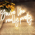 DAKABUKA You Are Like Really Pretty Neon Sign Warm White Room Decor LED Neon Signs Wall Decor For Bedroom Bachelorette Party Teen Girls Room With Dimmable Switch USB Power(16.9 * 10.6inches)