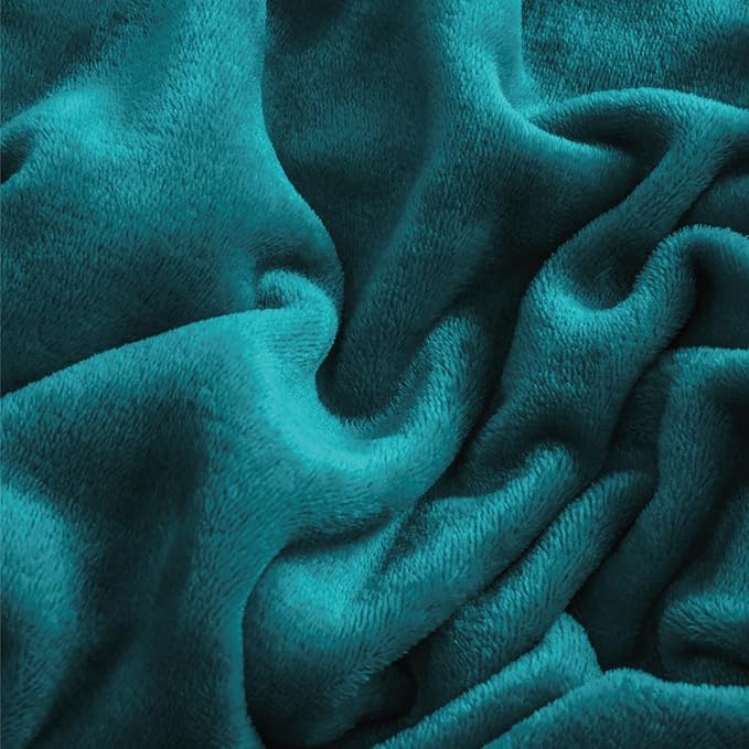 BEDELITE Flannel Sheets Full Size Teal - Super Soft Fleece Sheets Set Fluffy Extra Plush, 4 Piece(Include Fitted Sheet, Flat Sheet, 2 Pillowcases)