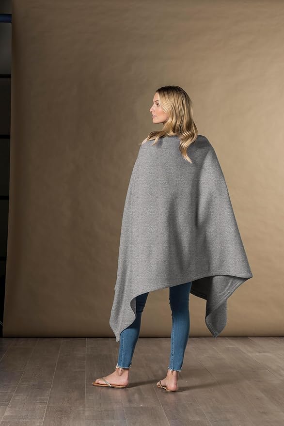MV Sport Lightweight Sweatshirt Blanket Throw – Warm & Cozy, Breathable Oversized Fleece Knit, Couch, Bed, Travel, Cold Nights, and Outdoors – Soft Light Weight Blanket 54" x 84" Graphite
