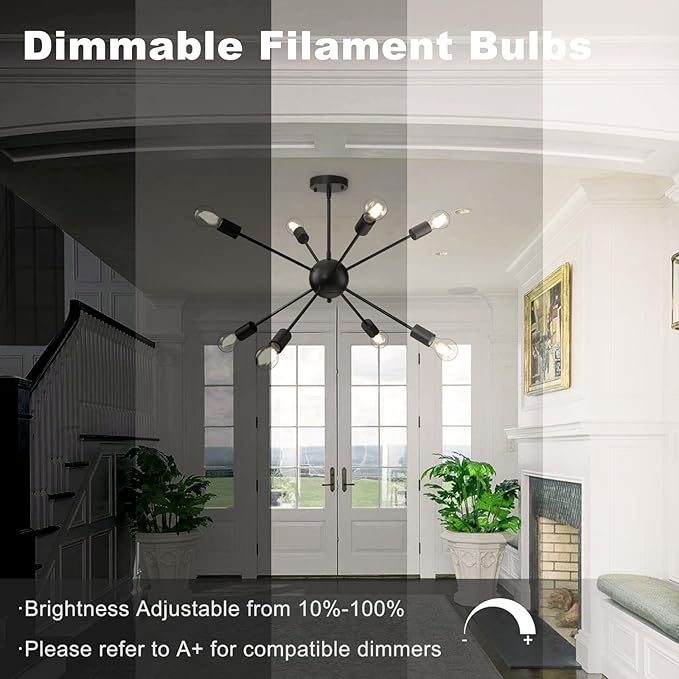 TJOY 6 Pack A19 Vintage LED Edison Bulbs, Dimmable, 60W Equivalent, High Brightness 4000K Natural White, 8W E26 Standard Base, 800 Lumens, CRI80+, Clear Glass Filament Bulb for Home, Farmhouse