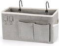 Bedside Caddy Bedside Storage Bag Hanging Organizer for Bunk Hospital Beds Dorm Rooms Bed Rails Can be Placed Books Mobile Phones Keys Water Bottle (Grey)