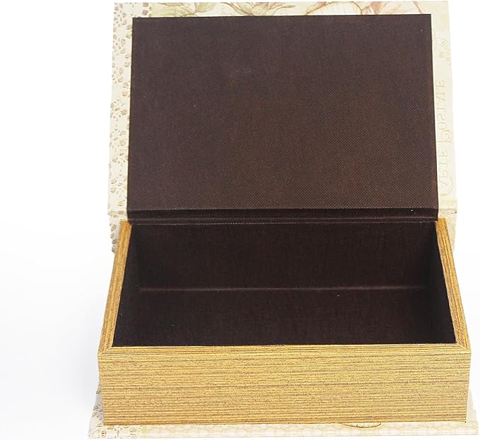 PACOLO Decorative Book Boxes, Faux Wood cover Storage for Hidden Jewelry, Money, and Cash (Arte Ostale)