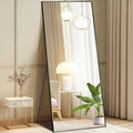 DUMOS Full Length Mirror with Stand, 68"x26" Floor Mirror with Aluminum Alloy Frame for Bedroom, Standing Full Body Mirror with Shatter-proorf Nano Glass for Wall, Living Room, Cloakroom, Black