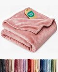Ultra Soft Fleece Blanket Throw Size - Flannel Fleece Luxury Throw Blanket - Lightweight for Couch Bed Chair - Thick, Warm and Breathable - All Season Cozy Anti-Static Microplush Bedding, Rose Pink