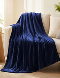 Casa Platino Fleece Throw Blankets – 300 GSM Navy Blue – Soft Cozy Warm Holiday Throws for Winter, Fuzzy Plush Elegant Gifts for Kids, Men & Women - Ideal for Couch, Sofa, Chair or Bed - 50x60 Inch