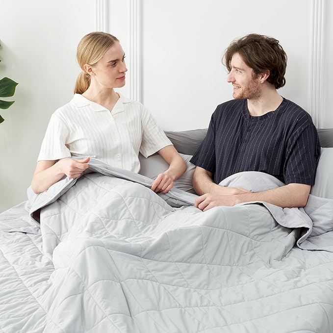 Cozy Bliss Cooling Blanket for Hot Sleepers Queen Size, Q-Max 0.45 Cooling Comfort, Cold Blankets for Night Sweats Sleeping, Ultra-Cool Lightweight Breathable Blanket for Bed, Mist Grey