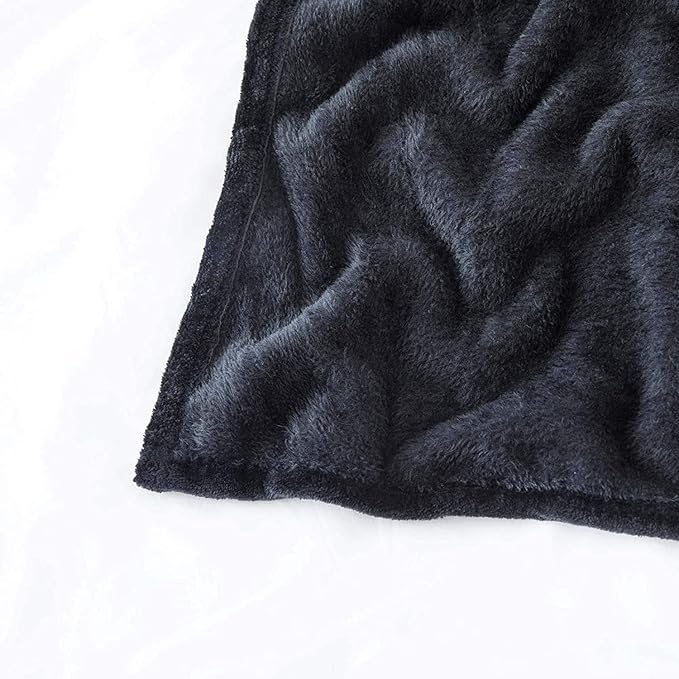 MOONLIGHT20015 Fleece Blanket King Size – Soft 400 GSM Plush Microfiber King Size Blanket, Warm Lightweight King Blanket for The Bed, 108x90 Inches, Black