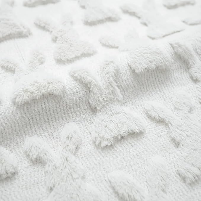 Horaldaily Easter Solid Blanket Throw, White Rabbits Soft Fuzzy Plush Faux Fur Cozy Blankets for Couch Sofa Bed Lounging, Ideal Gifts for Kids Adults Wife Self, 60x80