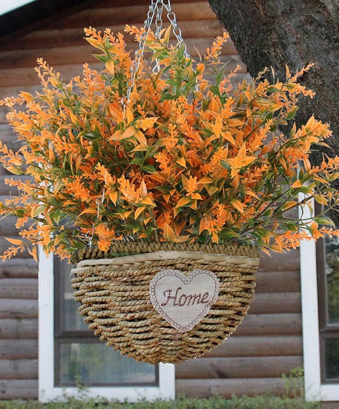 RECUTMS Fall Decoration for Home, Artificial Plants Spring Artificial Fall Flowers for Outdoors UV Resistant Artificial Plants Outdoor Artificial Flowers for Outdoors in Pots(Salmon)