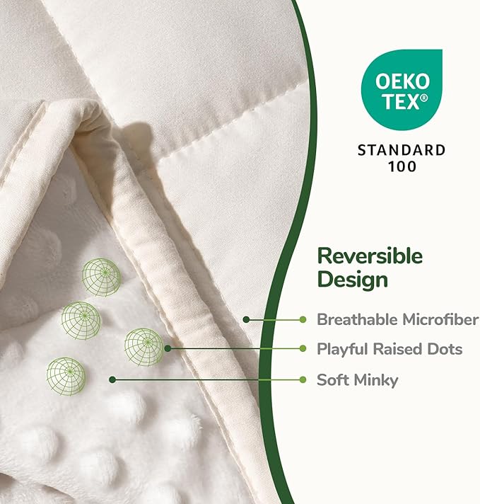 Sivio Weighted Blanket for Adults Twin Size 15 lbs, Soft Heavy Blanket for Stress Relief and Sleep Promotion, Brethable Cooling Weighted Throw Blanket for All-Season, White, 48 x 72 inches