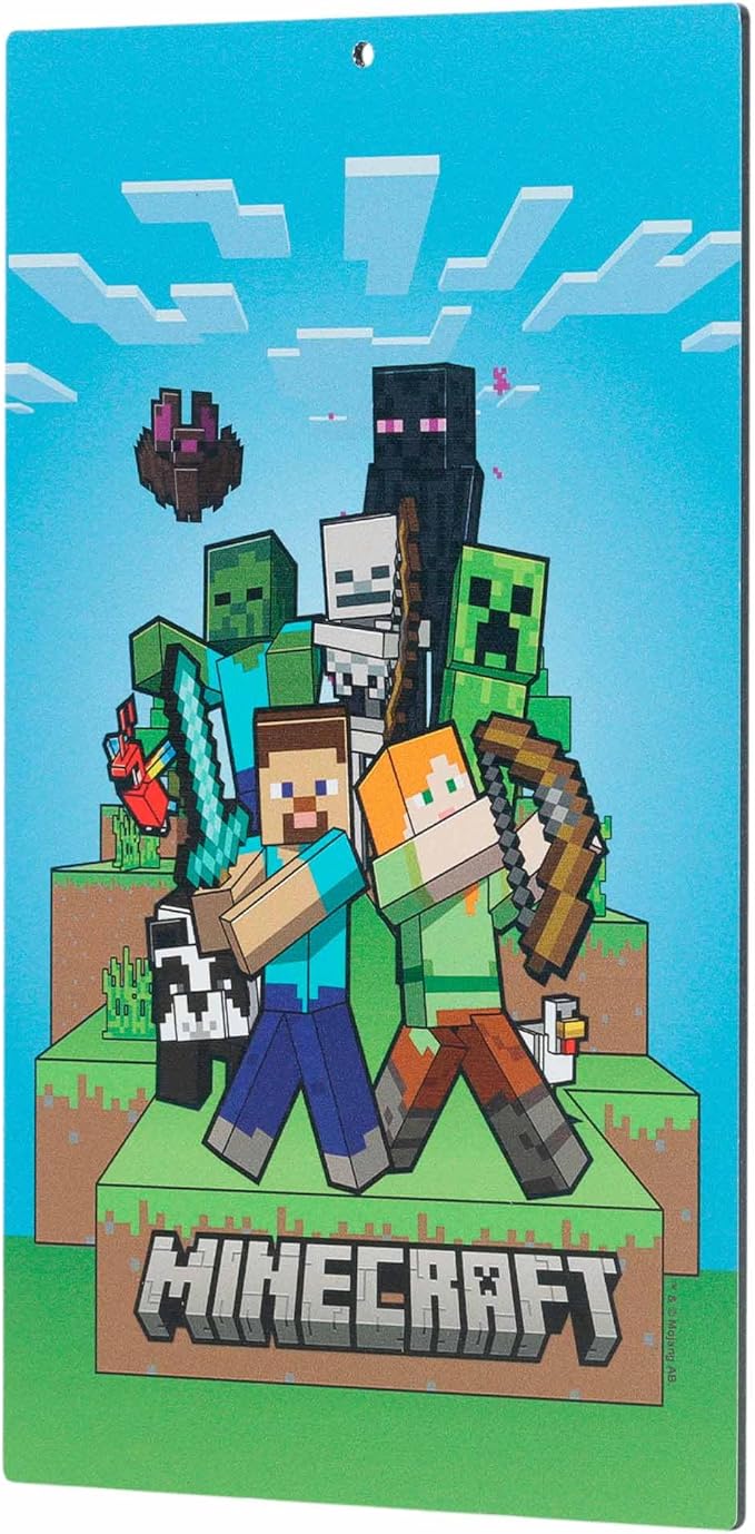 Open Road Brands Minecraft Blue Sky Scene Metal Wall Decor - Fun Minecraft Sign for Bedroom or Game Room