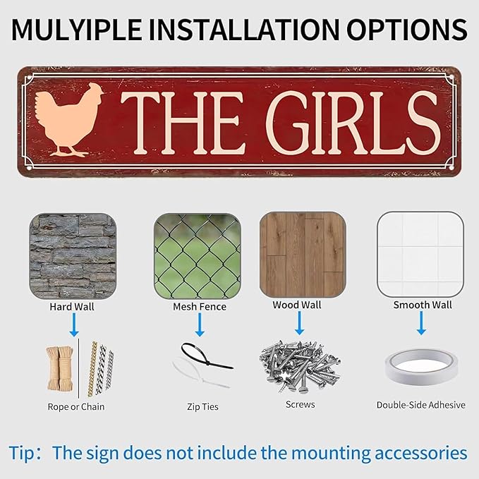 Funny Metal Tin Sign Vintage The Girls Sign For Home, Street, Shop, Garage, Bar, Farm, Garden Wall Decor 16x4 Inches