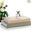 Aesthetic Decorative Books - Set of 2 Fake/Faux Book Box for Coffee Table Entryway Dining Room Bookshelf Console Bedside Decor, Book Decor Aesthetic for Decorative Keepsake Box & Photo Storage