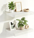 Vivelove 10 in Deep Floating Shelves for Wall, 10.2" x 10.2" x 1.5" Shelves for Room Wall Mounted, 1.5 Inch Thick Shelf for Bathroom Bedroom Kitchen Book Room, Modern Farmhouse Decor, Set of 2, White