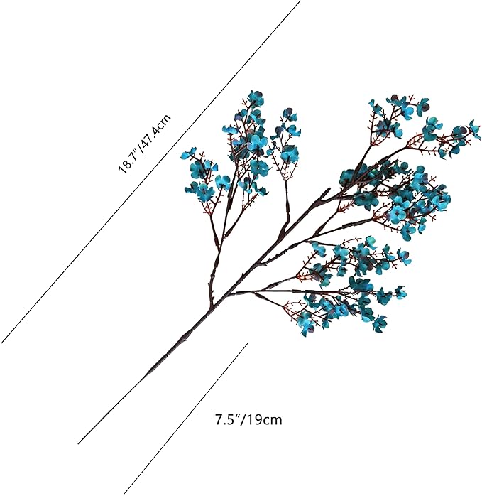 Mandy's Teal Artificial Baby’s Breath Flowers 6 Bundles Silk Gypsophila, 18.5 Inch European Style Modern Home Decor Centerpiece, Neutral Wedding Flower Arrangements