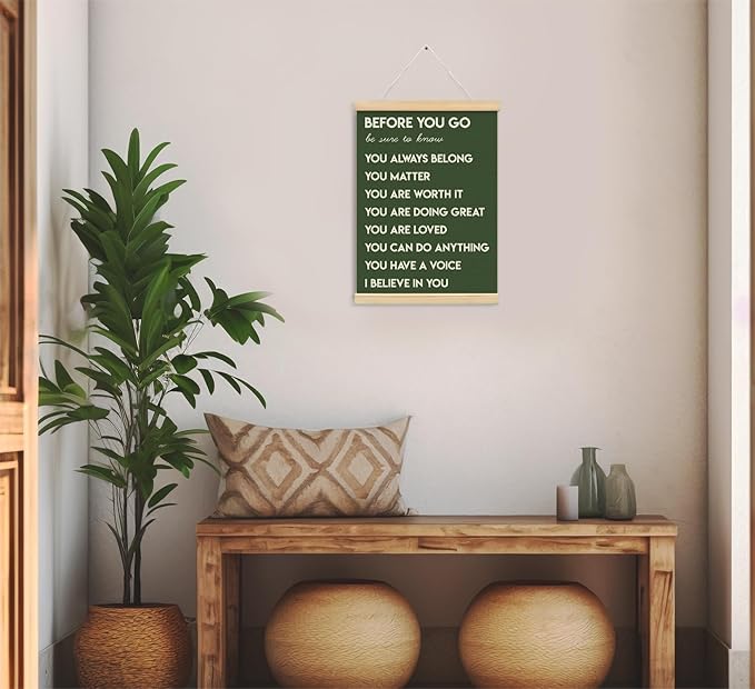 Mental Health Positive Inspirational Wall Art Decor,Therapist Office Signs Wall Art Decor For Office Kids Teen Girls Room Bedroom Playroom Wall Decor Wood Posters Framed（dark green）
