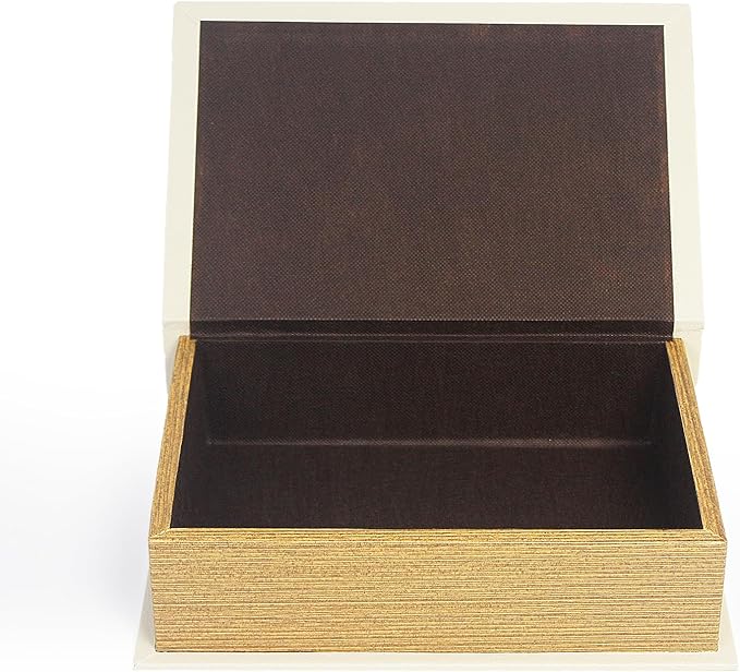 PACOLO Decorative Book Boxes, Faux Wood cover Storage for Hidden Jewelry, Money, and Cash (Merry)