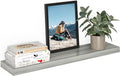 Ballucci Floating Shelf, 36" Wood Wall Shelf with Invisible Brackets for Bathroom, Living Room, Bedroom, Kitchen, Nursery, 8" Deep, Rustic Gray
