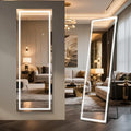 Kosmonia 65x24 Full Length Mirror, Dimmable 3 Color LED Light w/Light Memory, Distortion Free Silver Coating Mirror, HD Reflection &Anti Desilvering,Tempered Glass &Shatter Proof Film Doubles Safety