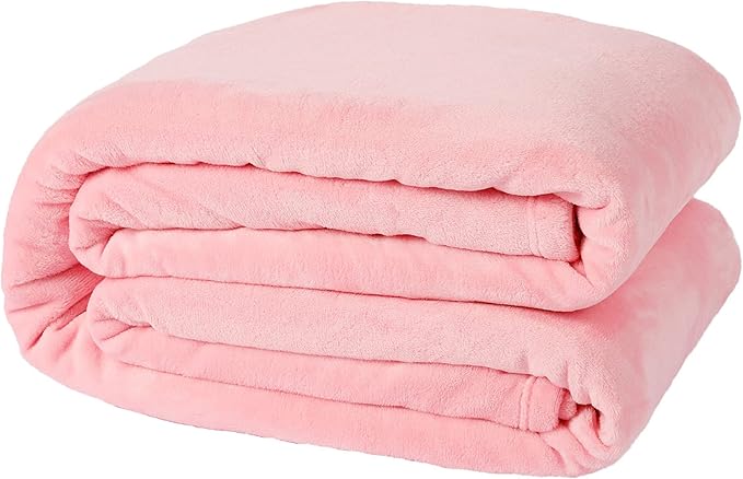 NANPIPER Fleece Blankets, Super Soft Flannel King Size Blanket for Bed, Luxury Cozy Microfiber Plush Fuzzy Blanket,Pink