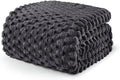 Exclusivo Mezcla Fleece Queen Blanket for Bed, Extra Large Fuzzy Dark Grey Bed Blankets, Soft Cozy Plush Sofa Throws for All Seasons, 90x90 Inches