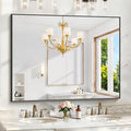 KOCUUY Black Mirror, 48"x36" Rectangle Bathroom Mirror for Over Sink, HD Tempered Glass, Anti-Rust Frame, Modern Design for Bathroom, Bedroom, Living Room, Entryway, Hang Horizontal/Vertical