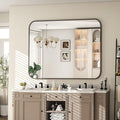 30×40 Inch Bathroom Mirror - Wall Mounted Vanity Mirror with Round Corner Aluminum Alloy Frame, Hanging Horizontally Vertically for Living Room, Bedroom, Hallway as Home Decor, Black