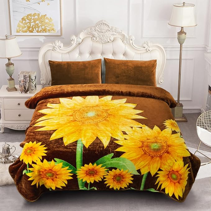 JYK Plush Fleece Blanket Queen Size 91" x 75", 3.7LBs 1 Ply Soft Korean Mink Warm Lightweight Bed Blanket for Spring Fall Autumn Winter