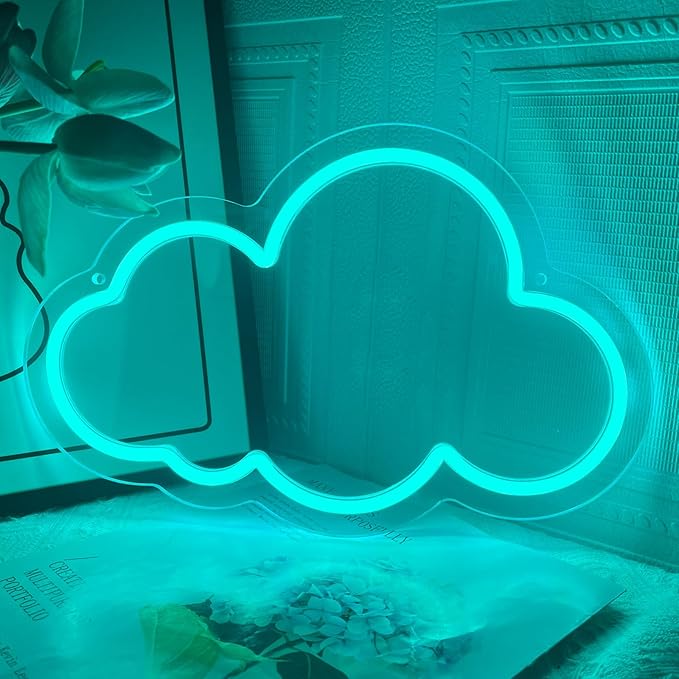 Cloud Neon Sign Cute Blue Clouds LED Light Sign for Wall,13 * 7.9in Dimmable USB Floating Clouds Light Up Sign for Living Room Kid Bedroom Nursery Birthday Christmas Wedding Party decor