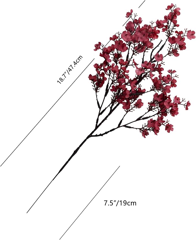 Mandy's Mauve Artificial Baby’s Breath Flowers 6 Bundles Silk Gypsophila, 18.5 Inch European Style Modern Home Decor Centerpiece, Neutral Wedding Flower Arrangements