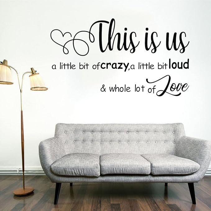 Wall Stickers, Family Letter Quote Water, Proof Home Decor Wall Sticker, Removable Vinyl Decal Art Mural for Living Room Bedroom-This is Us