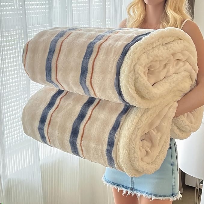 King Size Blanket for Bed - Fleece Bed Throw Blankets King Size 90"×108",Soft Plush Thick Warm Fluffy Reversible Flannel Blanket for Sofa Couch Bed for Winter All Seasons