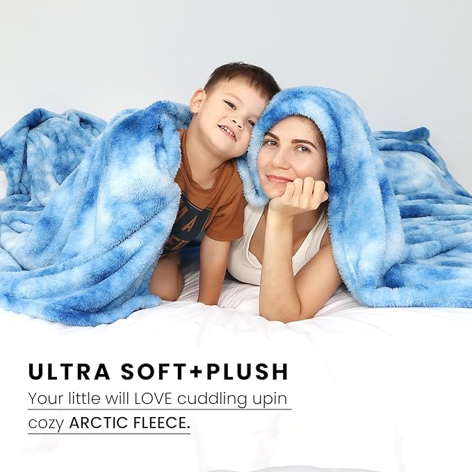 Blue Throw Blanket, Soft Plush Flannel Fleece Blanket for Couch Sofa Bed, Cozy Warm Soft Throw Blanket for Bedroom Living Room, Luxury Decorative Blanket, Birthday Gifts for Women
