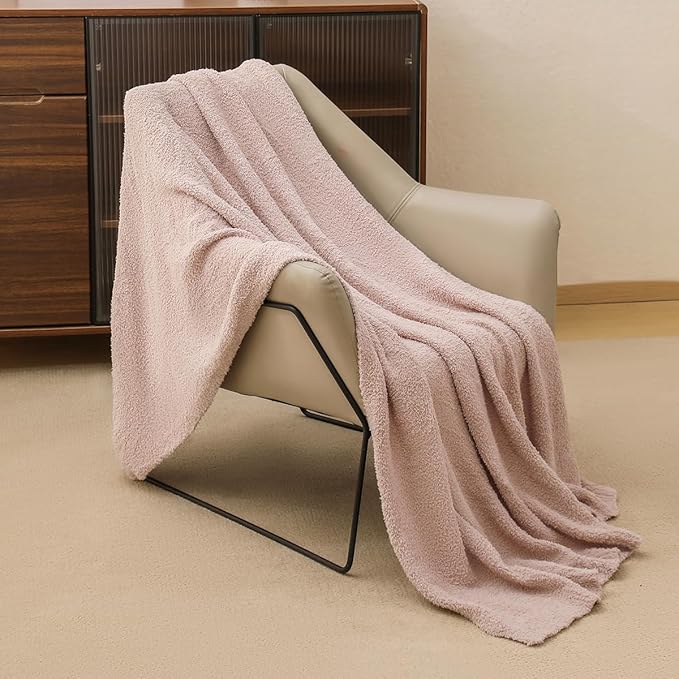 bearberry Super Soft Fluffy Throw Blanket Lightweight Cozy Warm Bed Blankets for Couch Bed Sofa All Season (Beige, 60”x80”)