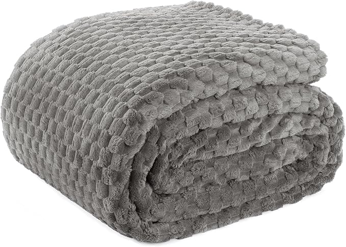 FY FIBER HOUSE Oversized King Blanket 120" x120" Seamless Extra Large Bed Blanket 10' x 10' Super Soft Plush Fuzzy Huge Blankets for Couch Office Sofa, Light Grey