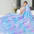 MUGD Lightweight Blanket Fleece Large Blanket Blue Throw Blanket for Bed Queen Size