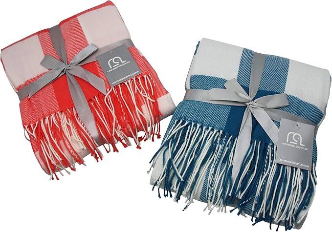 Blankets - Buffalo Plaid Throw Blanket - Decorative Checkered Blanket - Ultra-Soft - Lightweight & Indoor Outdoor Blanket - Ideal for Living Room, Couch, Travelling Good for All Seasons, Teal