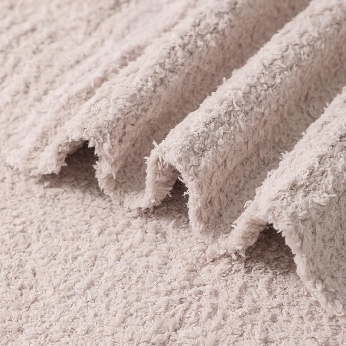 bearberry Super Soft Fluffy Throw Blanket Lightweight Cozy Warm Throw Blankets for Couch Bed Sofa All Season (Beige, 40”x50”)