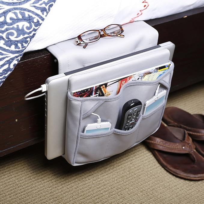 Great Useful Stuff G.U.S. Bedside Charging Caddy Organizer and Butler for Laptops, Readers, Phones, and Books and T.V. Remotes