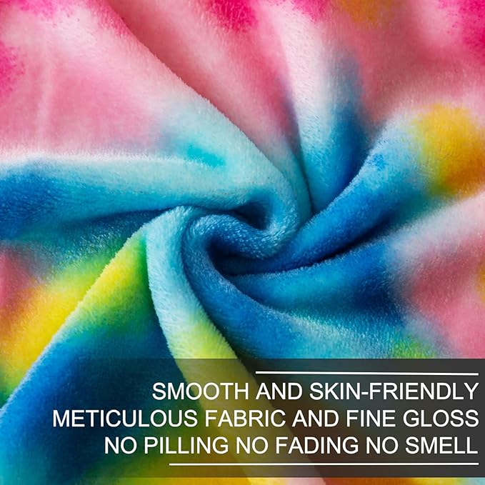 Colorful Blanket Queen Size- Premium Lightweight Anti-Static Rainbow Throw Soft Couth Sofa Cozy Warm Flannel Blankets Plush Gift for Daughter Mom, Bedroom Decor 90" x 90"(Rainbow Queen)