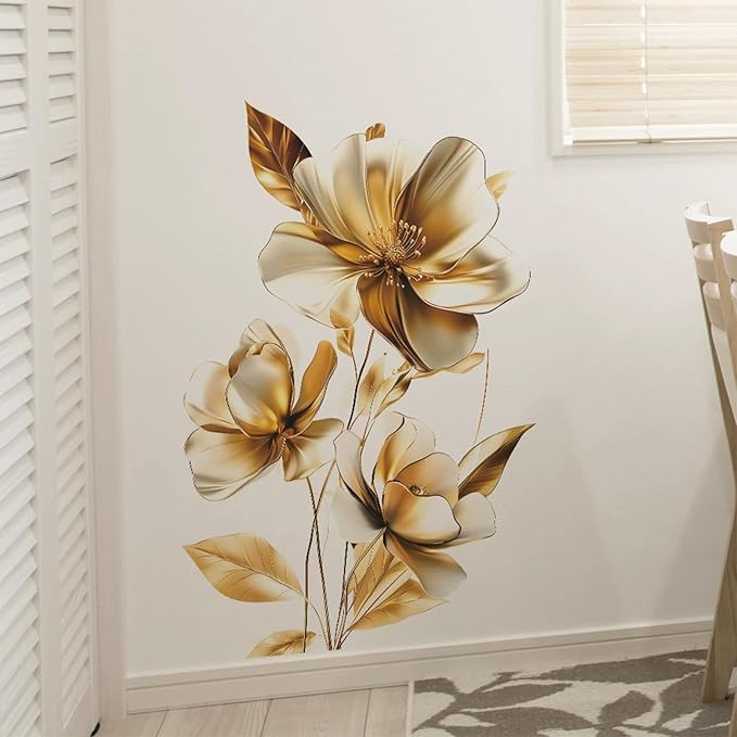 TUOKING Flowers Wall Stickers Decor,Removable Wall Murals Peel and Stick Modern Wall Art Decal Home Decor for Kitchen,Bedroom,Living Room