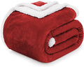 BEAUTEX Sherpa Fleece Throw Blanket Twin Size for Couch - Thick and Warm Blanket for Winter, Fluffy Flannel Plush Twin Blanket, Fuzzy Wine Cuddle Blankets for Couch Bed Sofa (60" x 80", Wine)