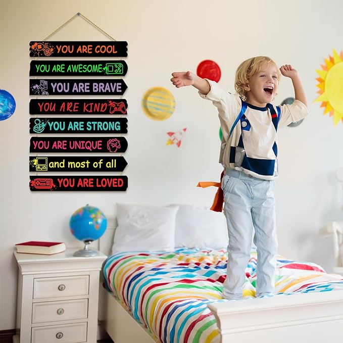 Boys Room Decor Games Room Decor for Boys Inspirational Wall Art Kids Wall Decor Little Boy Gaming Room Wooden Sign Nursery Room Decor (gaming room)