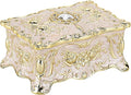 Hipiwe Vintage Jewelry Box, Small Enameled Trinket Box Organizer Rectangular Treasure Chest Box Jewelry Decorative box Keepsake Gift Box Case for Women,3.7x 2.7x 2 inch
