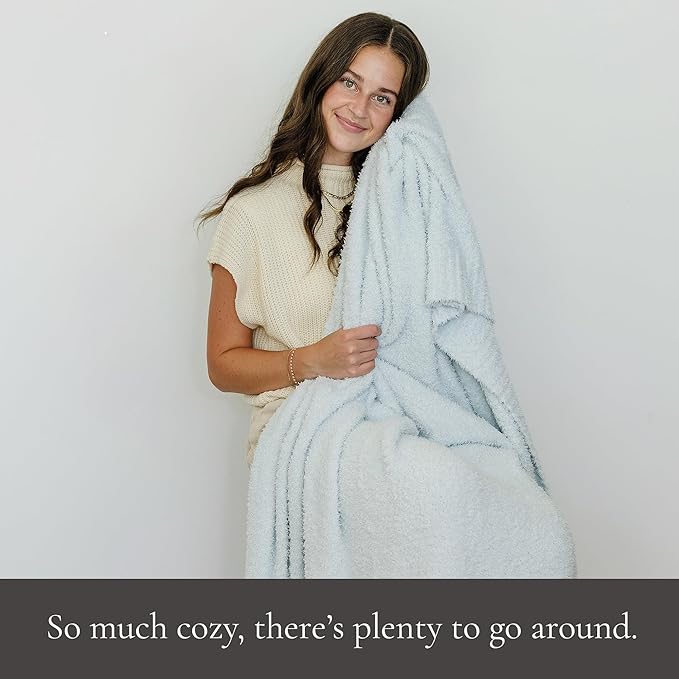 SARANONI Bamboni Luxury Throw Blanket | Oversized Super Soft Plush Home Decorative Comfy Blankets for Couch or Bed | Sky Blue - X-Large 60” x 80”
