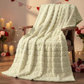 Horaldaily Valentine Blanket Throw, Beige Cute Love Heart Soft Fuzzy Plush Faux Fur Cozy Blankets for Couch Sofa Bed Lounging, Ideal Gifts for Kids Adults Wife Self, 60x80