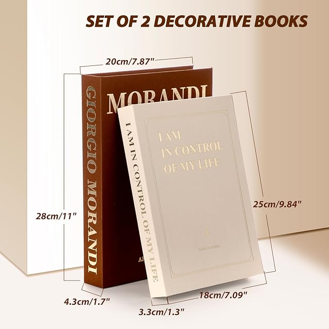 Decorative Books - Modern Faux Decor Book for Decoration, Fake Books Storage Box Enhance Your Coffee Table, Entryway, Dining Room, Bedside Decor, Faux Book for Decorative Keepsake Box & Photo Storage